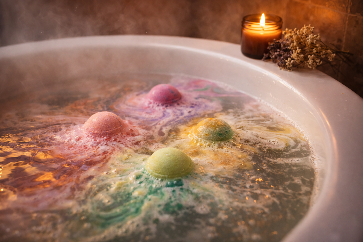 Bile de Baie Efervescente – Ghid Complet: Beneficii, Ingrediente și Cum Le Folosești