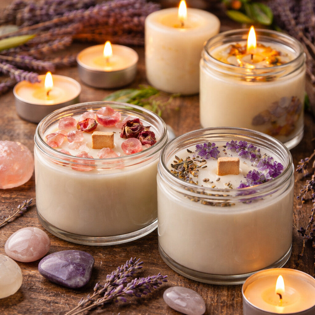 Lumânari parfumate naturale pentru aromaterapie, relaxare și parfumarea casei