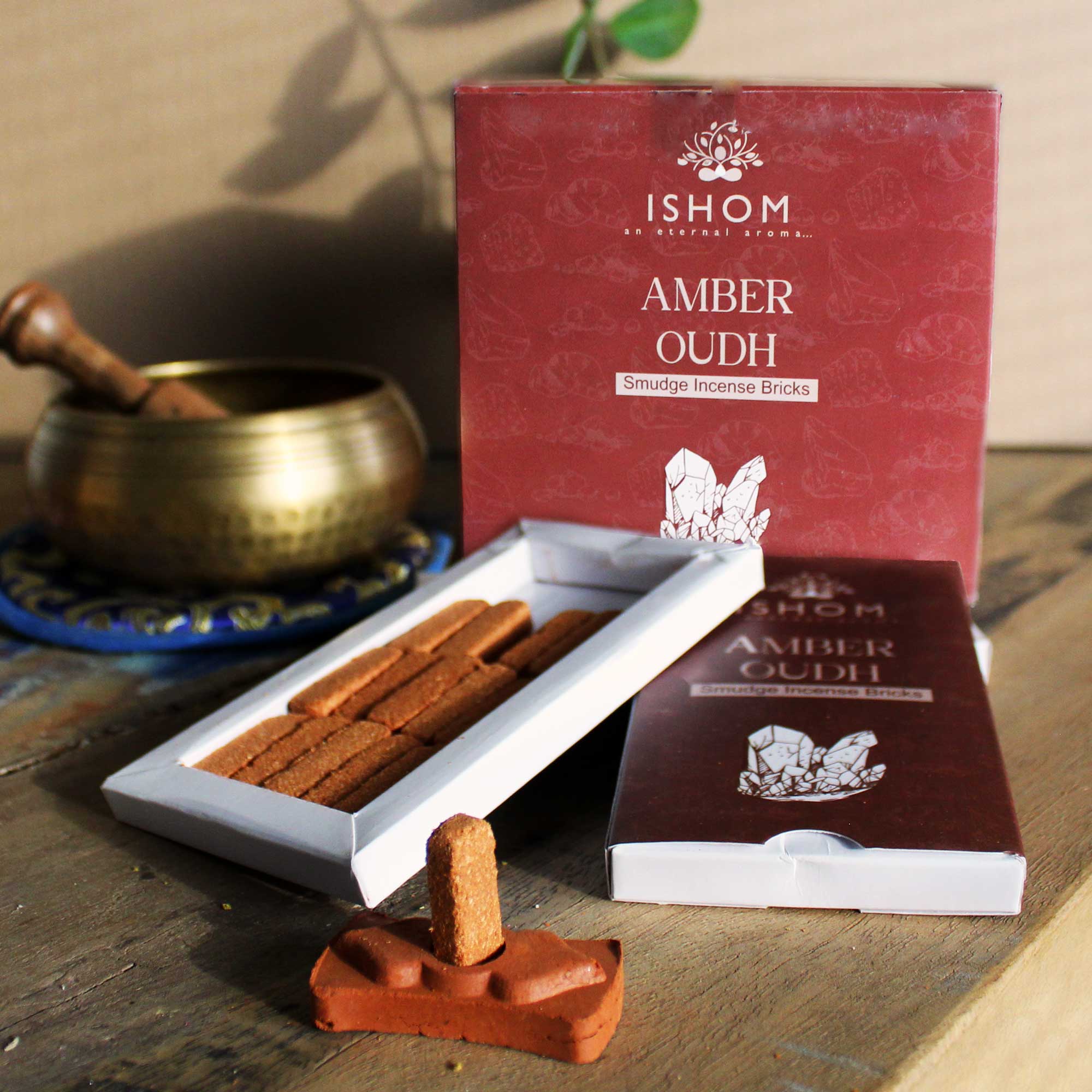 Mini Caramizi Parfumate cu Suport Chihlimbar și Oudh | Produs Casa cu Parfum