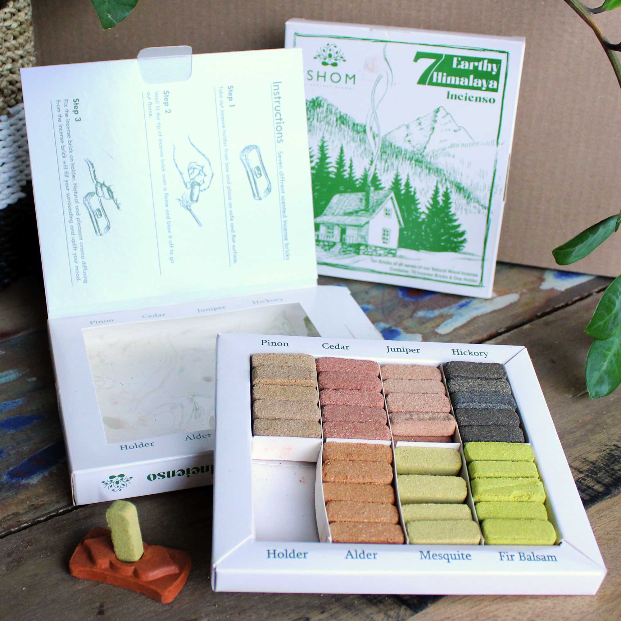 Set Mini Caramizi Parfumate cu Suport 7 Esente Oudh Himalaya | Produs Casa cu Parfum