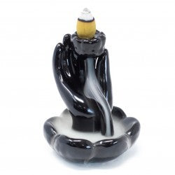 Suport Conuri Parfumate Backflow Mână și Floare de Lotus | Produs Casa cu Parfum