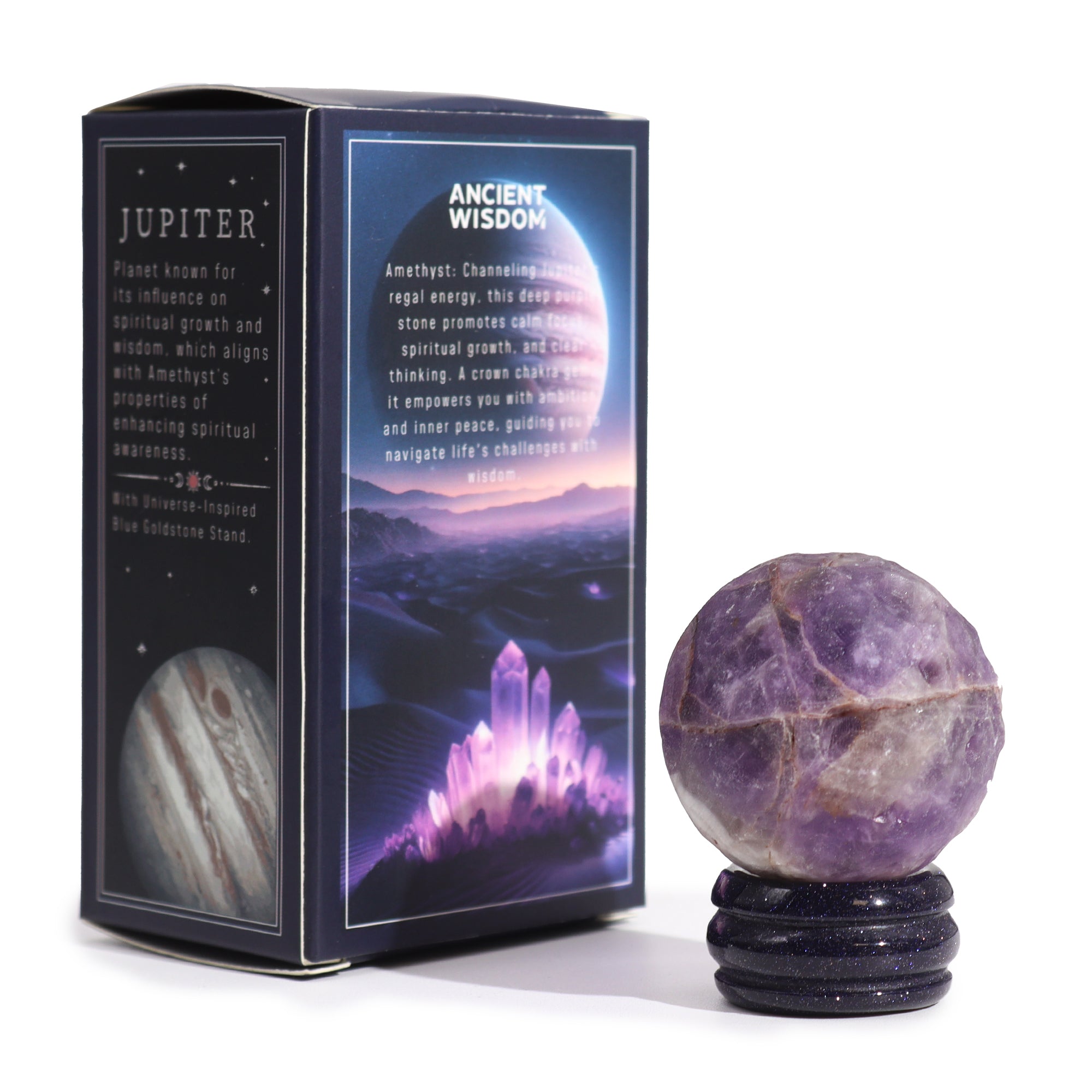 Planeta Jupiter Ametist Suport Goldstone | Produs Casa cu Parfum