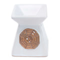 Arzător Aromaterapie Trapezoid Alb Yin Yang | Produs Casa cu Parfum