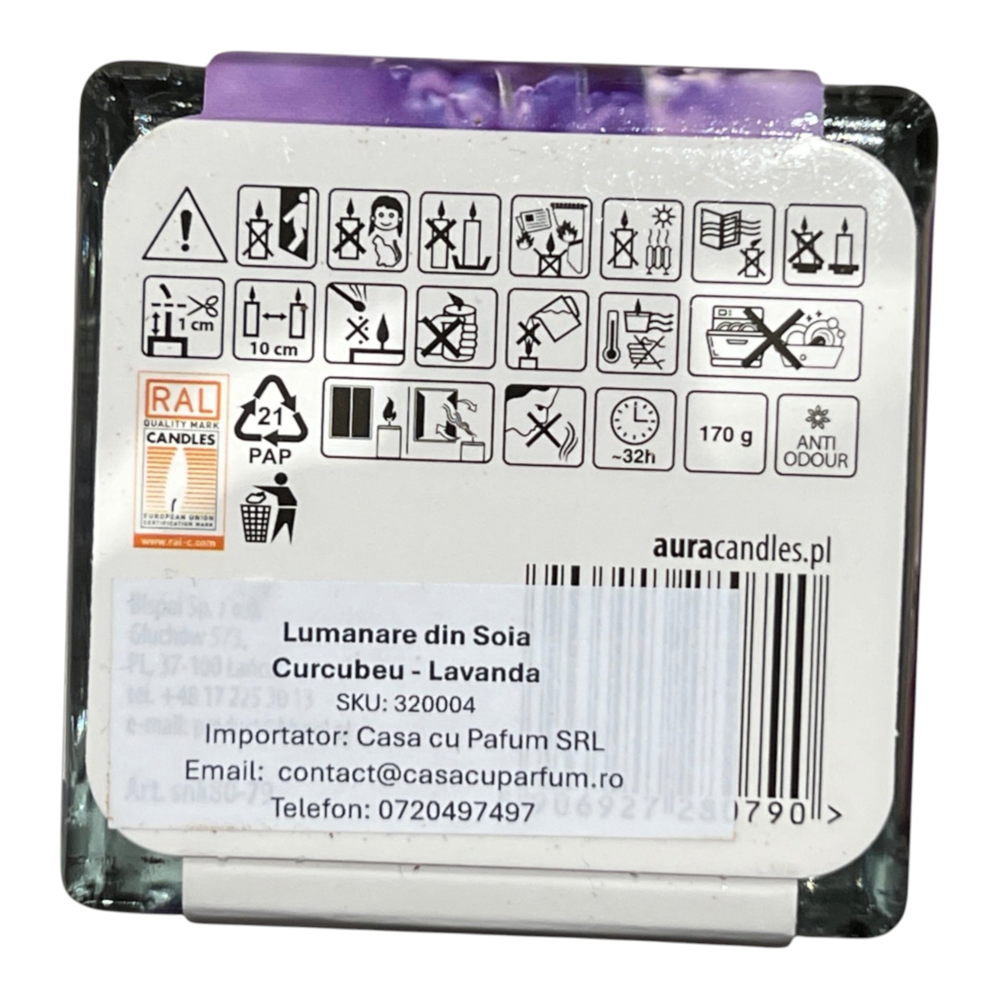 Lumanare din Soia - Curcubeu - Lavanda
