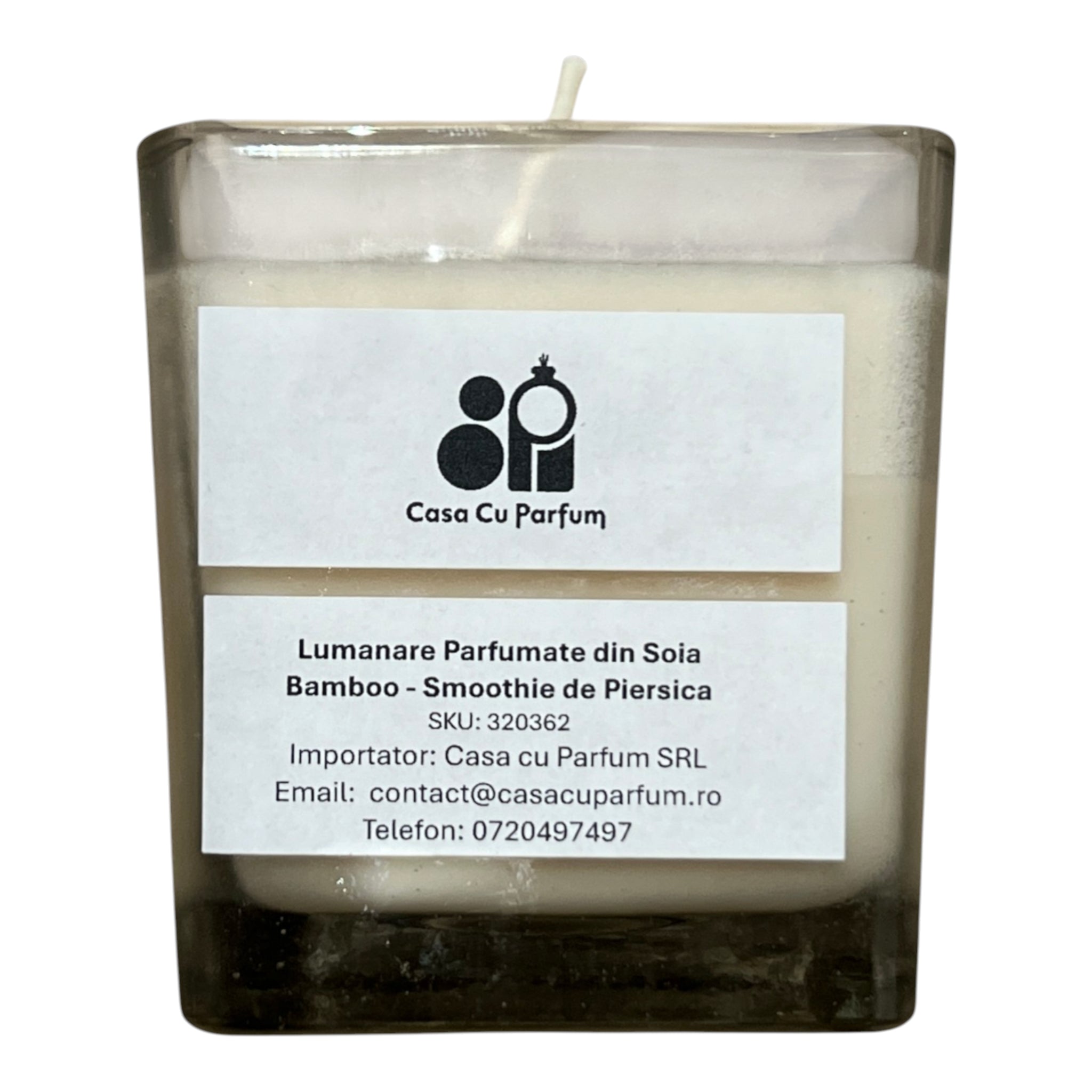 Lumanare Parfumate din Soia - Bamboo - Smoothie de Piersica