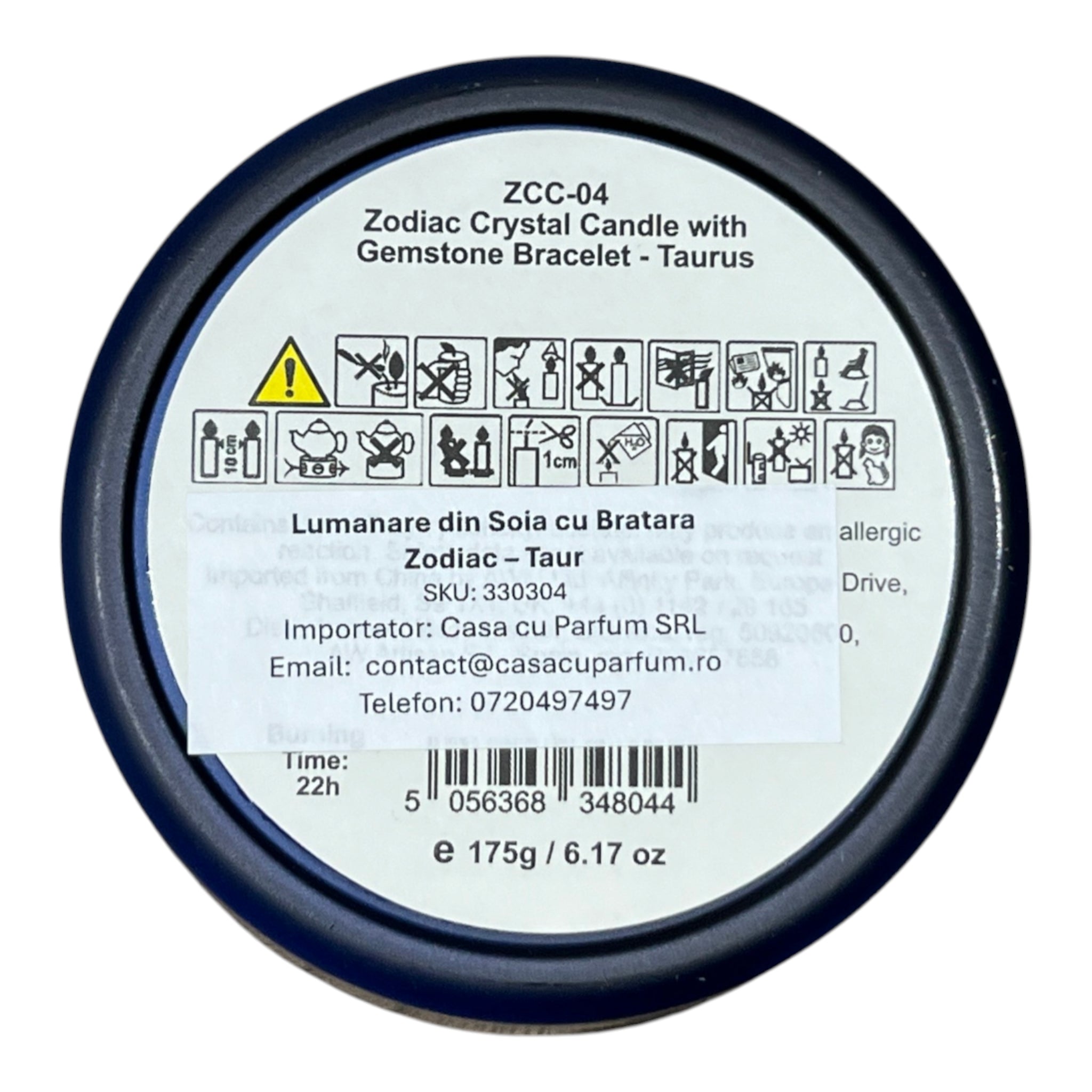 Lumanare din Soia cu Bratara - Zodiac - Taur