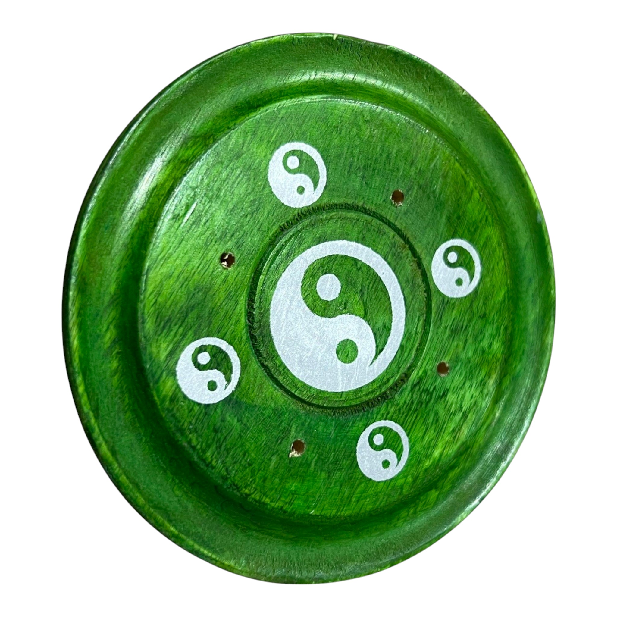 Suport Betisoare Parfumate - Disc din Lemn de Mango - Lime cu Simbol Yin Yang | Produs Casa cu Parfum