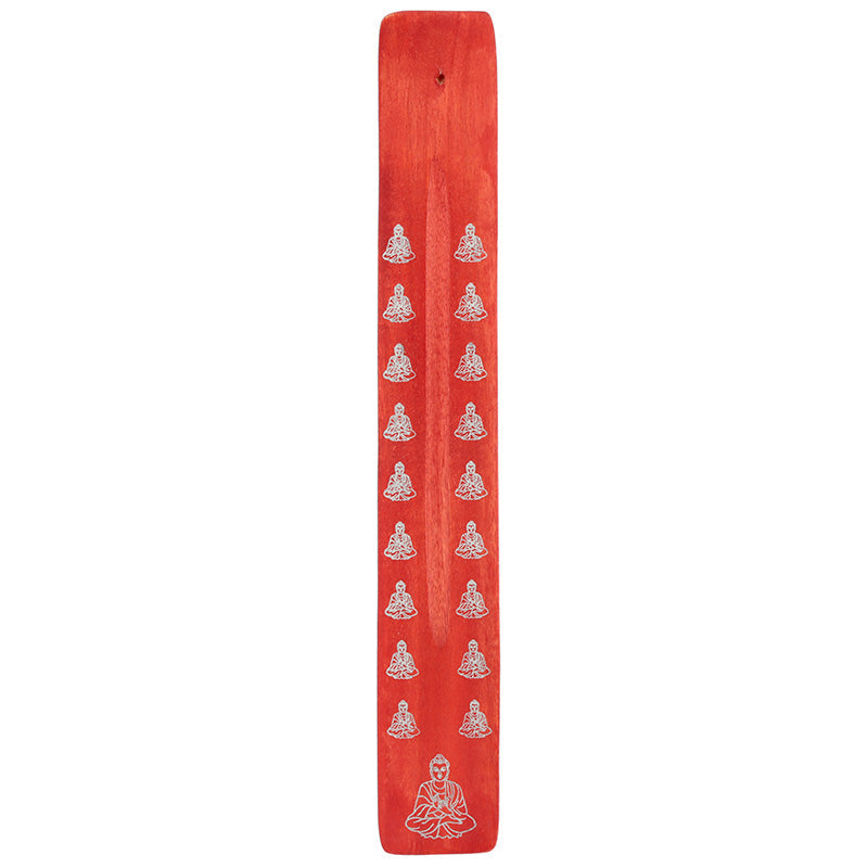 Suport Bețișoare Parfumate Clasic Lemn Mango Roșu Buddha | Produs Casa cu Parfum