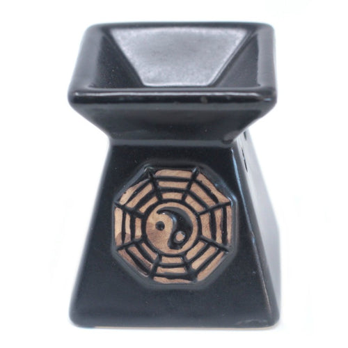 Arzător Aromaterapie Trapezoid Negru Yin Yang | Produs Casa cu Parfum